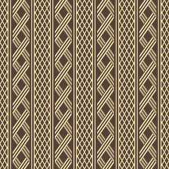 Wide stripes with alternate wicker lattices seamless pattern