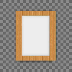 Wooden Frames for Photo or Pictures on transparent background. isolated vector illustration