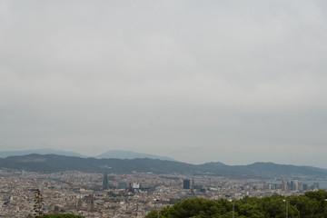 Aerial view of Barcelona from Montjuic
