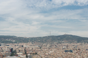 Aerial view of Barcelona from Montjuic