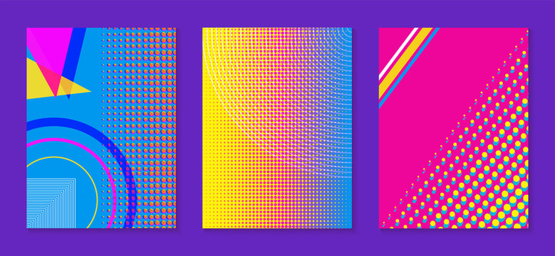 Abstract memphis background color print collection