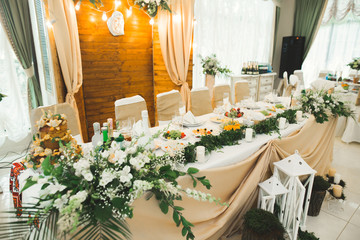 Decorations for the wedding ceremony. Beautiful flowers