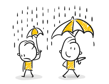 Strichfiguren / Strichm&auml;nnchen: Regenschirm. (Nr. 144)