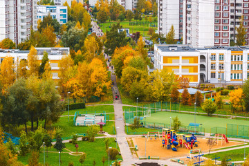 City landscape in autumn in Moscow, Russia