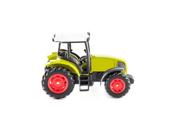 Toy tractor isolated