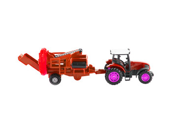 Toy tractor isolated