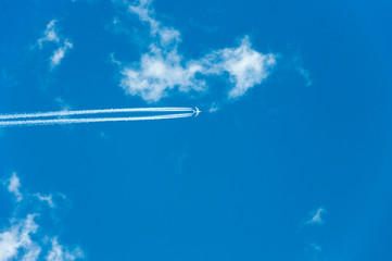 plane fly into clouds 