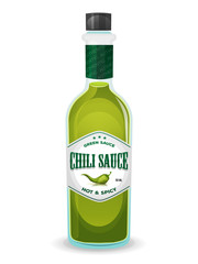 Chili Pepper Green Sauce In Bottle