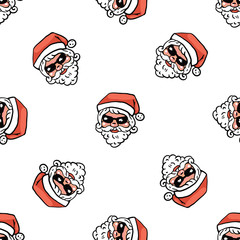 Minimalistic Christmas pattern santa claus