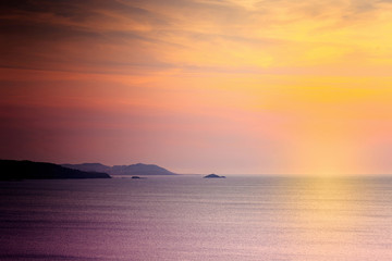 Amazing sunset with golden colors