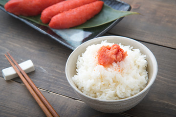 mentaiko, spicy cod roe, on rice