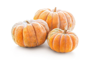 Nutmeg pumpkins isolated on white