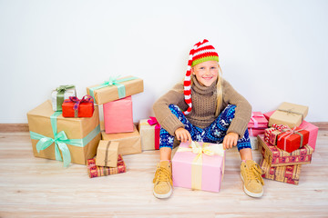 Girl with presents