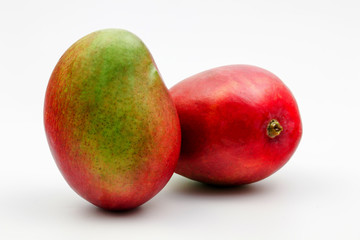 Ripe mangos isolated on white background