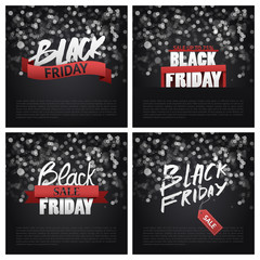 Black Friday Sale Poster Background. Handwritten modern brush lettering.