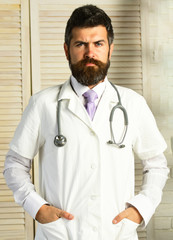 Physician with confident face ready to diagnose.