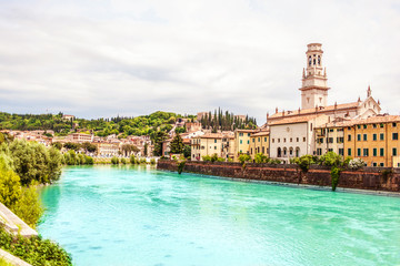 Verona. Veneto region.  City of Verona with river at sunny day. Italy.