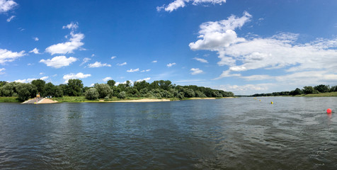 Elbe von Flussmitte, Landschaft, Natur 
