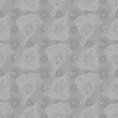 Grey decorative seamless pattern.