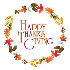 happy thanksgiving wreath graphic