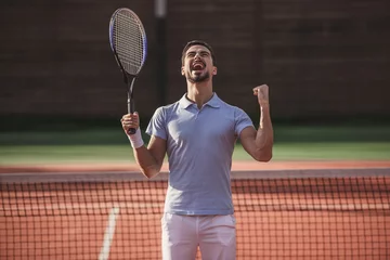 Deurstickers Man playing tennis © georgerudy
