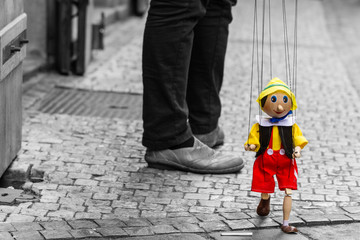 Pinocchio puppet in Prague