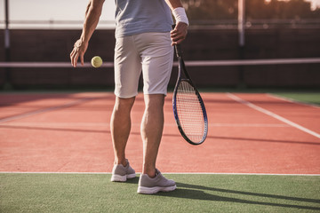 Fototapeta na wymiar Man playing tennis