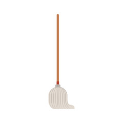 mop with wooden stick in colorful silhouette