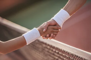 Foto op Plexiglas Couple playing tennis © georgerudy