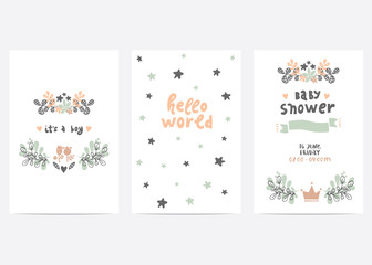 baby shower vector card template