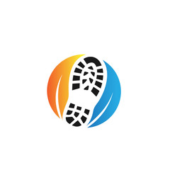 Footprint Illustration Logo and Icon Element Template