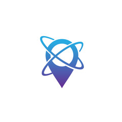 Atom Pin Logo and Icon Element Template © fidio