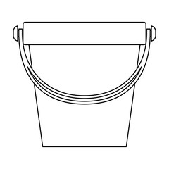 bucket with handle in monochrome silhouette