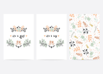 baby shower vector card template