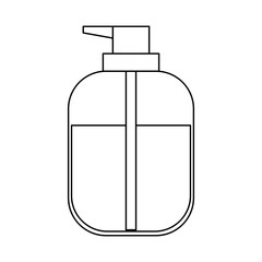 liquid soap bottle dispenser in monochrome silhouette