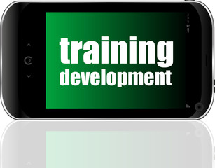Education and learn concept. Training Development. Detailed modern smartphone