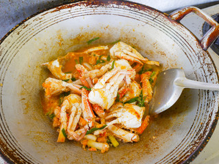 hot and spicy fried crab