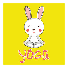 Yoga Kids Kid yoga. Sitting in lotus pose. Vector illustration.