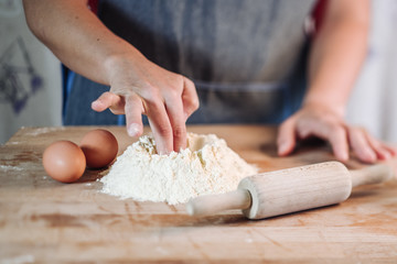 Traditional home made pasta making of