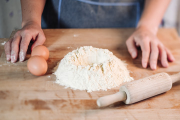 Traditional home made pasta making of