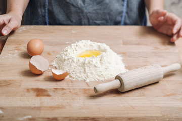 Traditional home made pasta making of