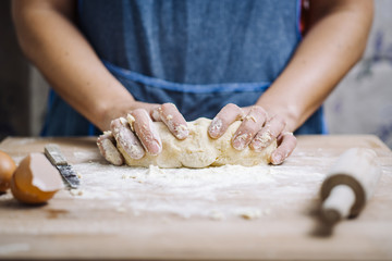 Traditional home made pasta making of