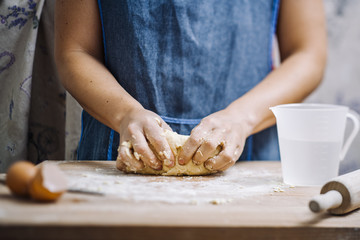 Traditional home made pasta making of