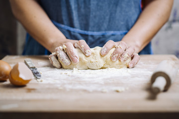 Traditional home made pasta making of
