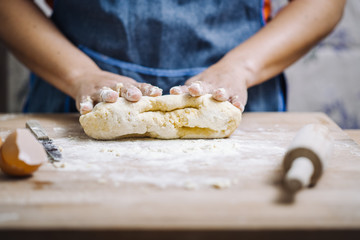Traditional home made pasta making of