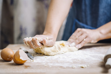 Traditional home made pasta making of
