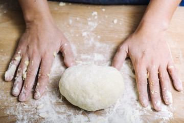Traditional home made pasta making of