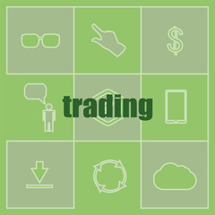 Fototapeta premium Text trading. Business concept . Set of infographics elements