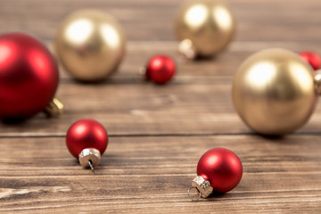 gold and red christmas balls
