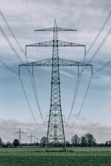 power poles in a straight line